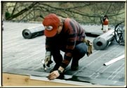 Finishing up the metal work just before the Torch Down is rolled out and fused to this roof.