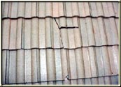 This 39 year old tile roof was cleaned showing damage that was covered by moss and debris