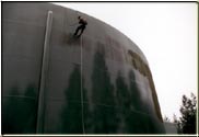 different angle of the water tower surface cleaning